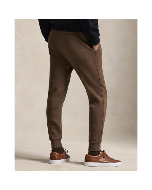 Pantaloni da jogging a maglia doppia di Ralph Lauren in Natural da Uomo