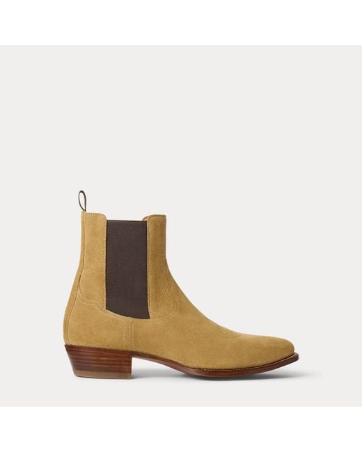 Ralph Lauren Natural Calf-Suede Chelsea Western Boot for men