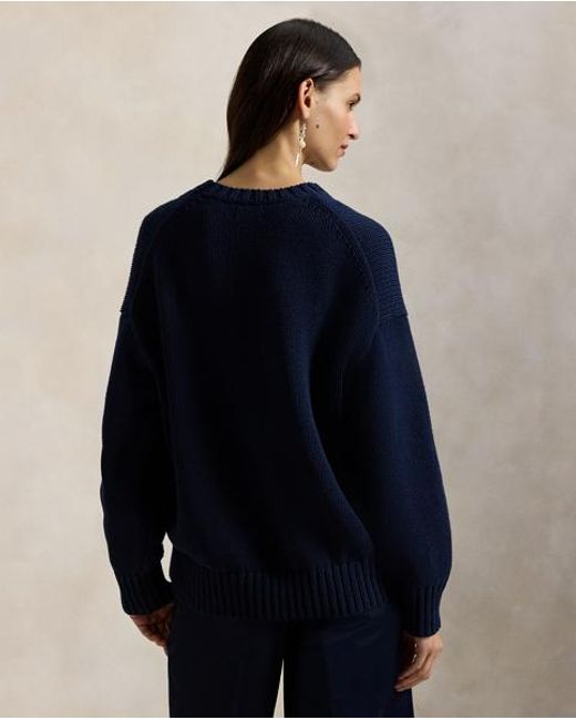 Ralph Lauren Blue Cotton Crewneck Jumper