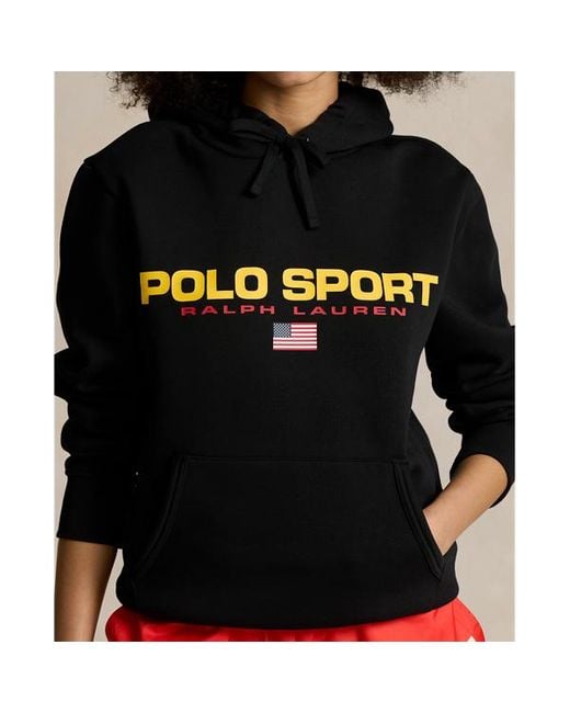 Polo Ralph Lauren Black Polo Sport Fleece Hoodie for men