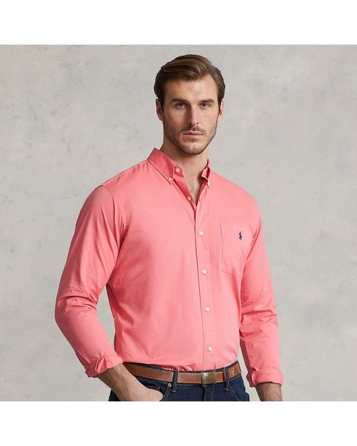Grandes Tailles - Chemise en sergé ultra-léger Ralph Lauren pour homme en  coloris Rose | Lyst