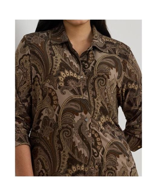 Ralph Lauren Brown Ralph Lauren Slim Fit Paisley Jersey Shirt