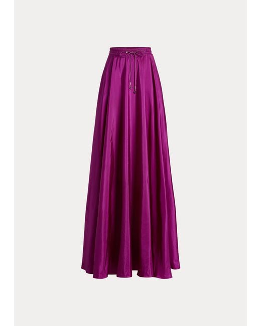 Ralph Lauren Purple Emilien Silk Taffeta Skirt