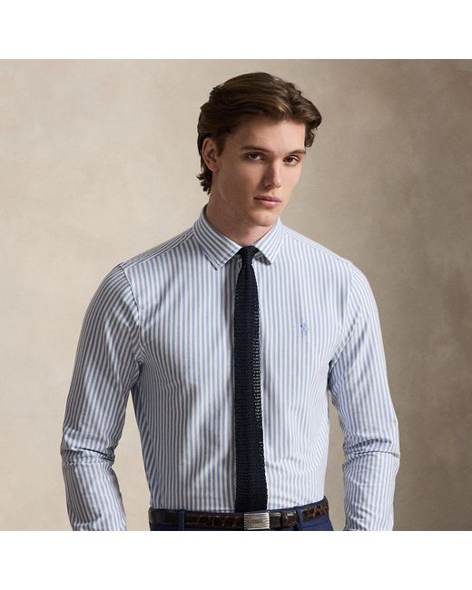 Polo Ralph Lauren Blue Striped Knitted Oxford Shirt for men
