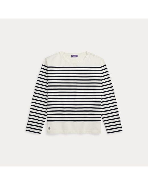 Ralph Lauren White Relaxed Fit Striped Boatneck T-Shirt for men
