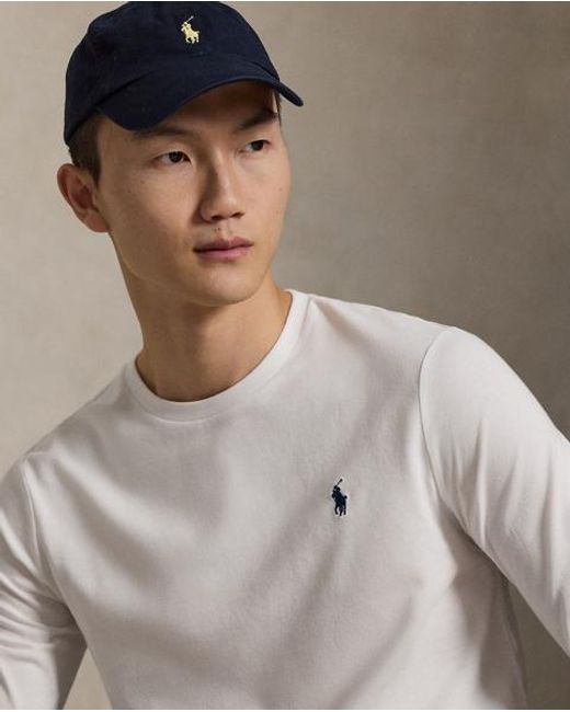 Polo Ralph Lauren White Custom Slim Jersey Long-Sleeve T-Shirt for men