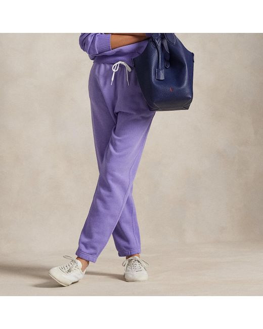 Pantalón De Chándal De Felpa Con Cordón Polo Ralph Lauren de color Purple