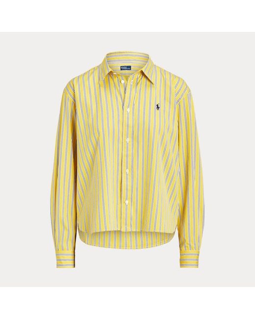 Camicia in cotone a righe di Polo Ralph Lauren in Yellow