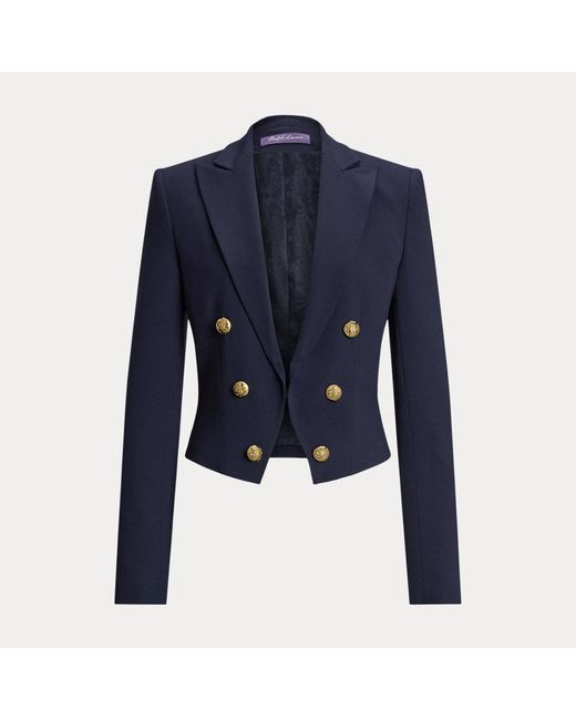 Ralph Lauren Blue Spencer Wool Crepe Tuxedo Jacket