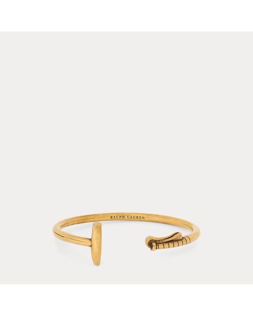 Ralph Lauren Metallic Antiqued Brass Polo Mallet Cuff for men