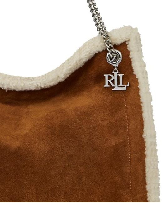 Ralph Lauren Bradley Grote Draagtas Met Schapenvacht in het Black