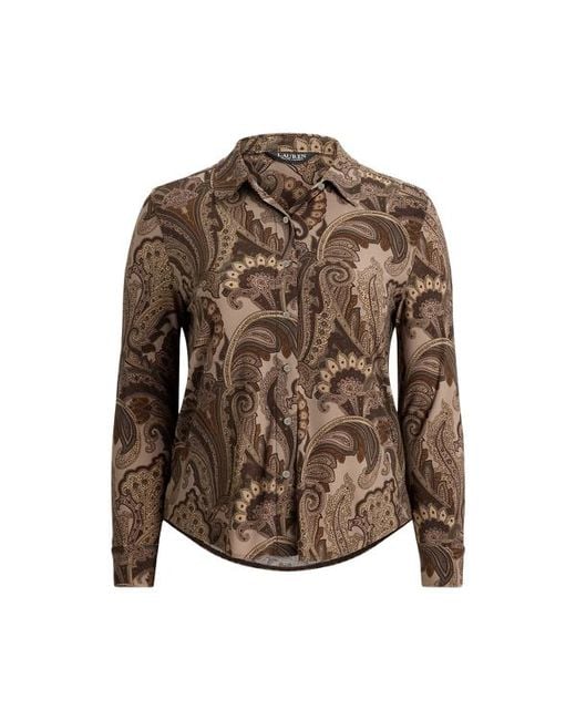 Ralph Lauren Brown Ralph Lauren Slim Fit Paisley Jersey Shirt