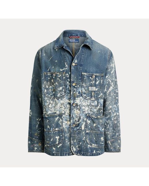 Polo Ralph Lauren Blue Limited-Edition Hand-Painted Jacket for men