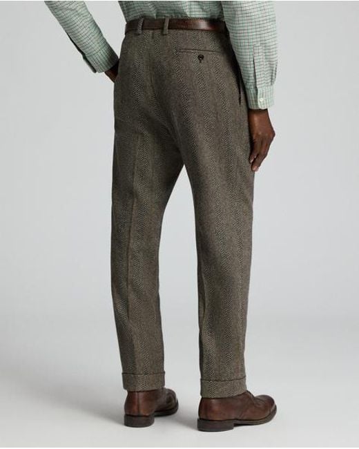 RRL Gray Slim Fit Wool-Cotton Herringbone Trouser for men