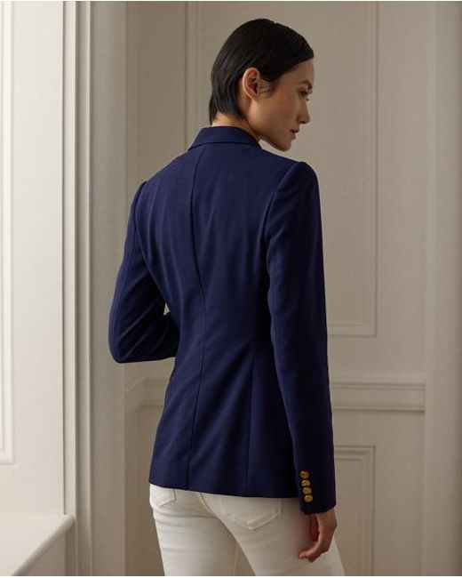 Ralph Lauren Blue Camden Wool Crepe Jacket