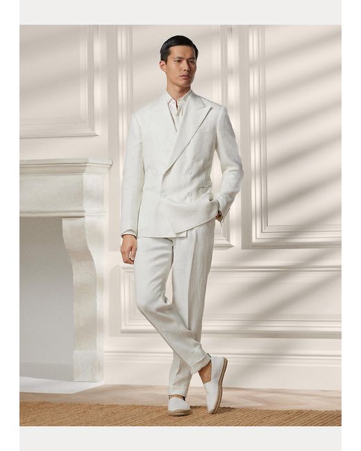 Ralph Lauren Purple Label Linen Herringbone Blazer in White for Men | Lyst  UK
