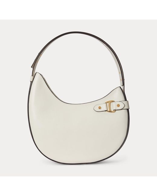 Ralph Lauren Blue Leather Large Tasha Shoulder Bag