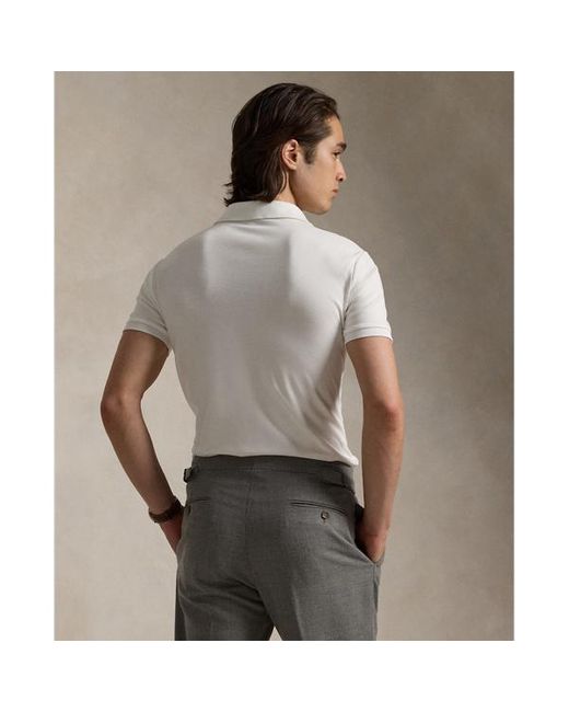 Polo Ralph Lauren White Custom Slim Fit Soft Cotton Polo Shirt for men