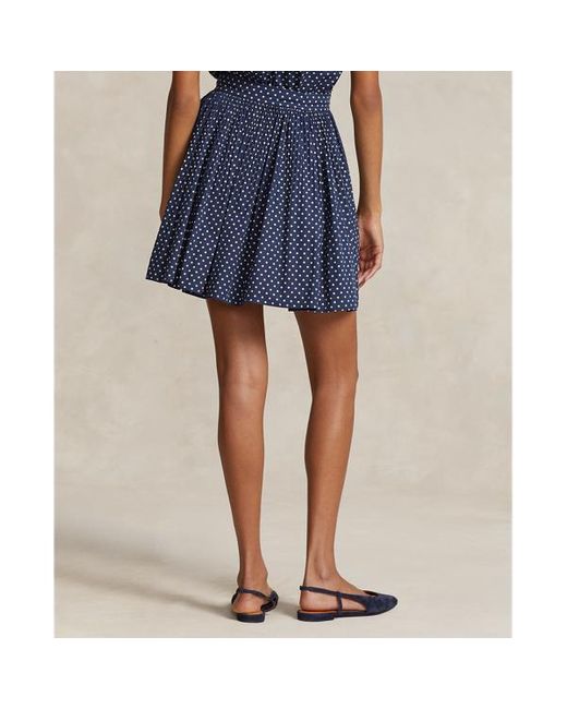 Ralph Lauren Blue Polka Dot A-line Skirt
