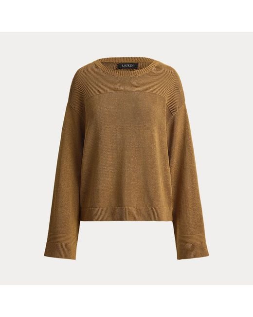 Ralph Lauren Brown Cotton-Blend Crewneck Jumper