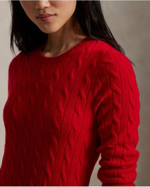 Polo Ralph Lauren Red Cable-Knit Bodice Dress
