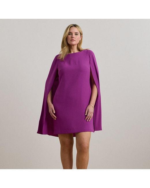 Ralph Lauren Purple Ralph Lauren Cape Georgette Cocktail Dress