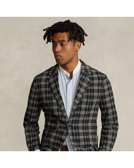 Polo Ralph Lauren Indigo Geruit Katoenen Colbert in het Grijs voor