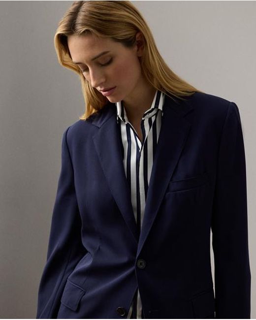 Ralph Lauren Blue Marcy Wool Gabardine Jacket