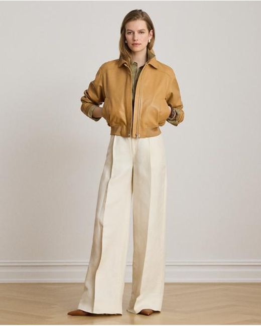 Ralph Lauren Brown Ralph Lambskin Flight Jacket