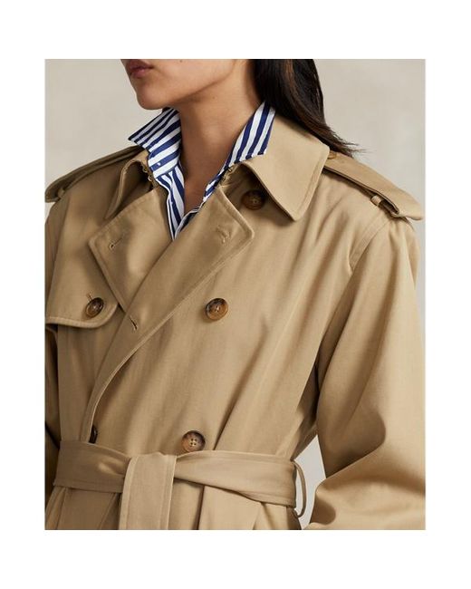 Polo Ralph Lauren Blue Double-breasted Twill Trench Coat