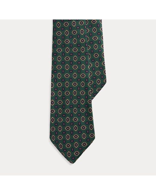 Ralph Lauren Green Vintage-Inspired Neat Silk Tie for men