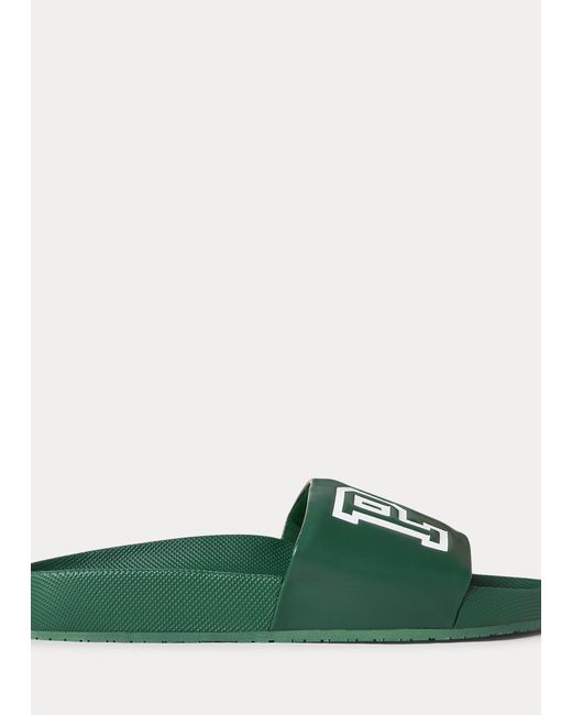 Polo Ralph Lauren Green Cayson Polo Slide Sandal for men