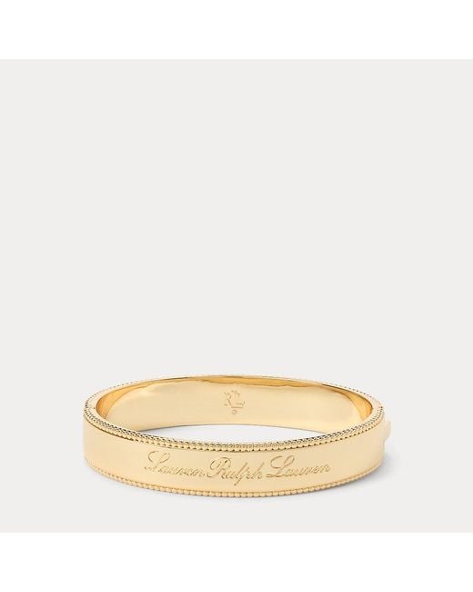 Ralph Lauren Natural Gold-plated Script Logo Hinge Bangle