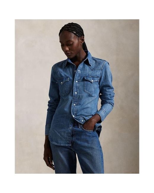 Polo Ralph Lauren Blue Denim Western Shirt