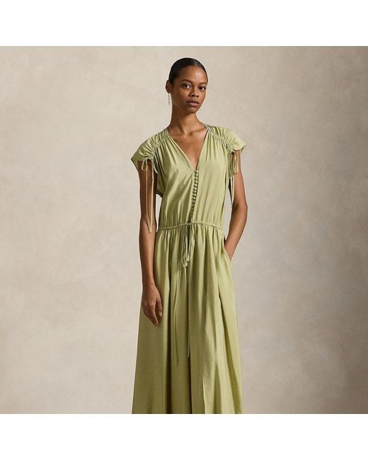 Polo Ralph Lauren Green Woven Maxi Dress