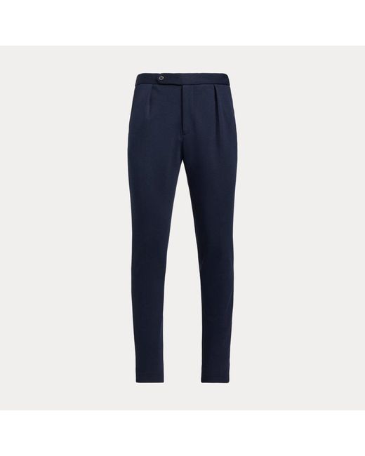 Pantaloni a maglia doppia con pieghe di Polo Ralph Lauren in Blue da Uomo