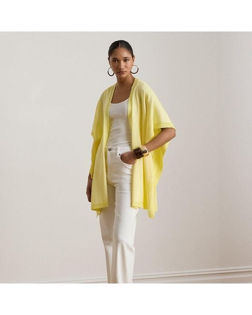 Ralph Lauren Yellow Belting-Motif Jacquard Ruana