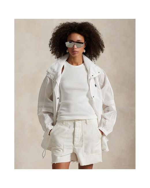 Giacca idrorepellente con collo a imbuto di Polo Ralph Lauren in White