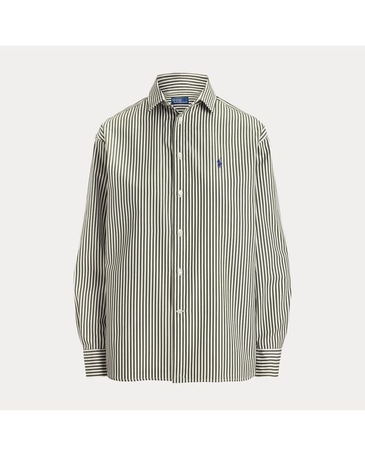 Polo Ralph Lauren Gray Relaxed Fit Striped Cotton Shirt
