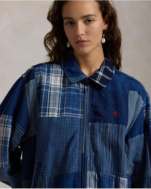 Cortavientos Patchwork De Algodón Y Lino Polo Ralph Lauren de color Blue