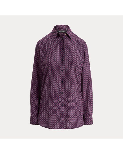 Ralph Lauren Purple Relaxed Fit Foulard-Print Crepe Shirt