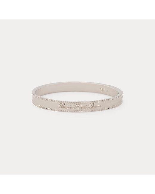 Ralph Lauren White Sterling Script Logo Hinge Bangle