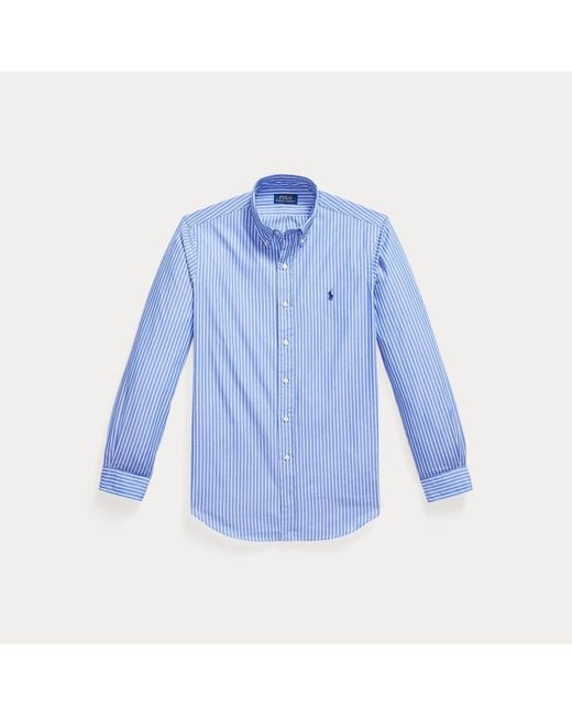 Polo Ralph Lauren Blue Custom Fit Striped Broadcloth Shirt for men