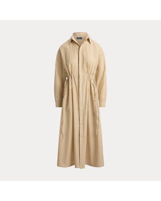 Polo Ralph Lauren Natural Striped Drawcord Shirtdress