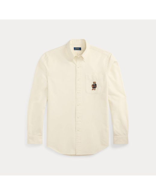 Camicia Oxford Polo Bear Custom-Fit di Polo Ralph Lauren in White da Uomo