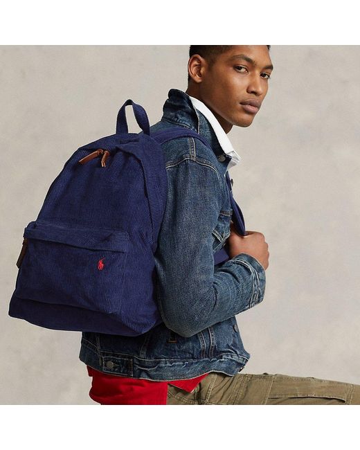 Polo Ralph Lauren Blue Corduroy Backpack for men