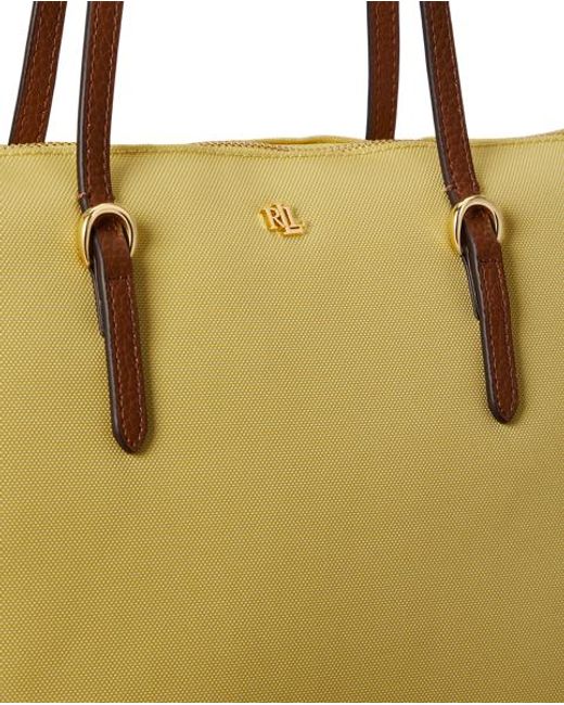 Ralph Lauren Green Medium Keaton Nylon Tote Bag