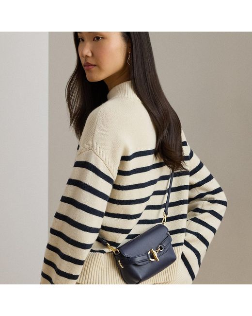 Ralph Lauren Blue Leather Small Blaike Crossbody Bag