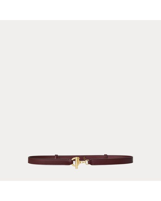 Ralph Lauren Pink Ralph Leather Toggle Skinny Belt
