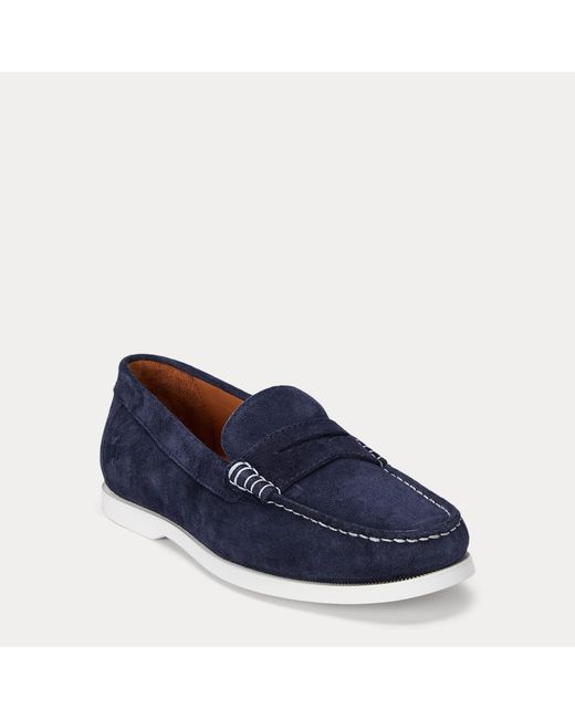 Polo Ralph Lauren Blue Merton Suede Penny Loafer for men